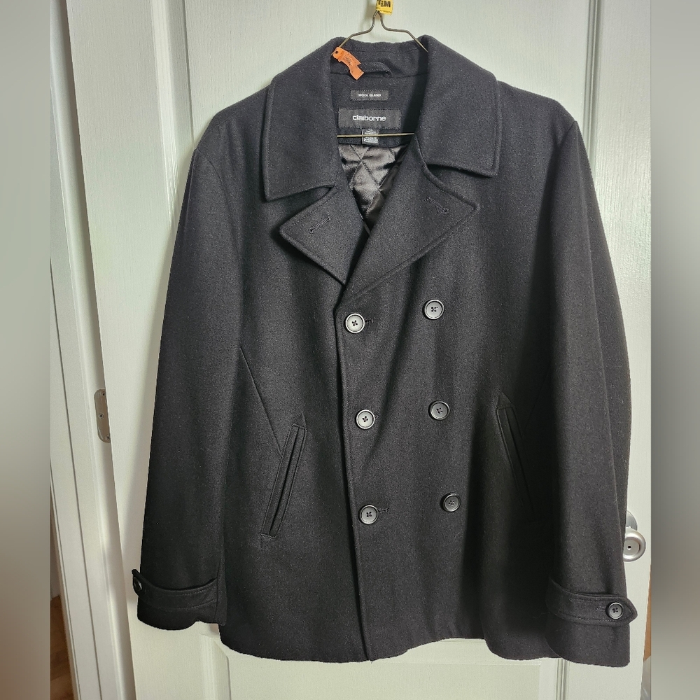 Liz Claiborne Men's Black Peacoat